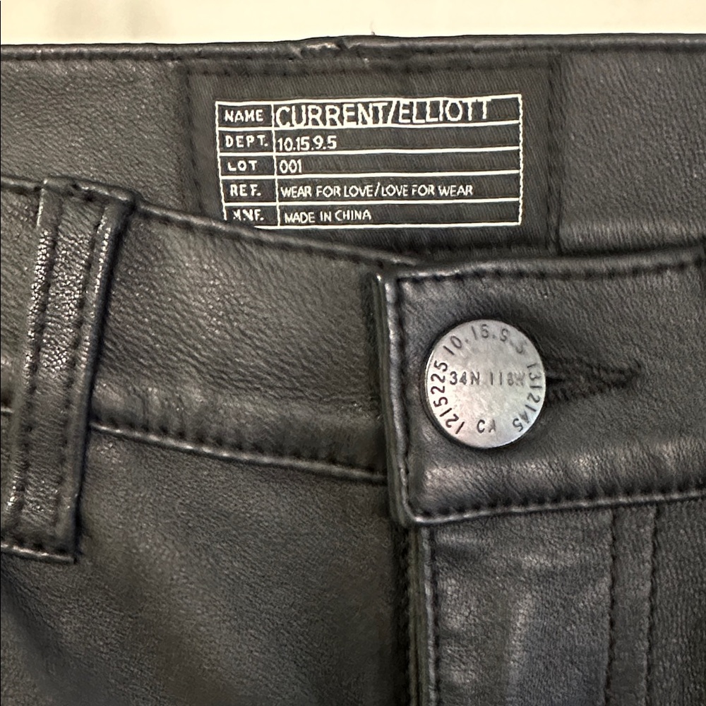 Current/Elliott Leather Ankle Skinny Black 100% Stretch Lamb. Like NEW Size 26